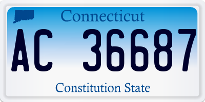 CT license plate AC36687