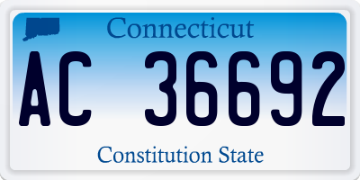 CT license plate AC36692