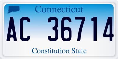 CT license plate AC36714