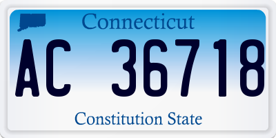 CT license plate AC36718