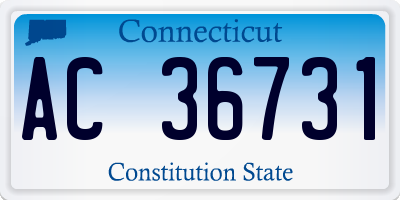 CT license plate AC36731