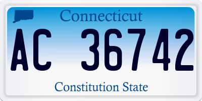 CT license plate AC36742