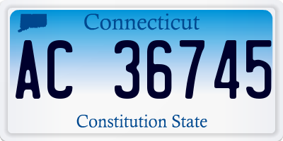CT license plate AC36745