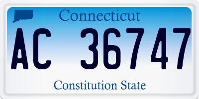 CT license plate AC36747