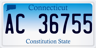 CT license plate AC36755