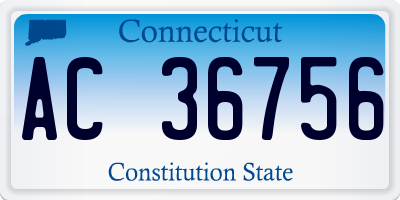 CT license plate AC36756