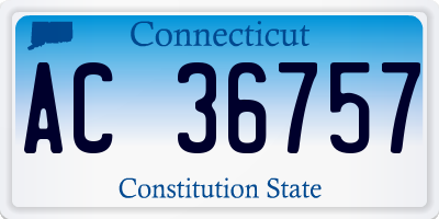 CT license plate AC36757