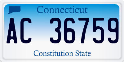CT license plate AC36759