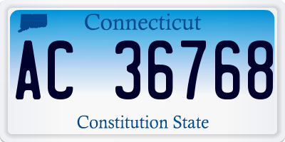 CT license plate AC36768