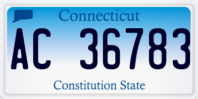 CT license plate AC36783