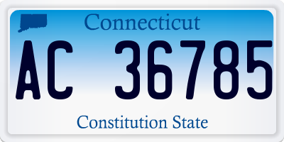 CT license plate AC36785