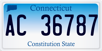CT license plate AC36787