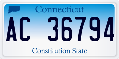 CT license plate AC36794