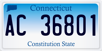 CT license plate AC36801