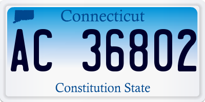 CT license plate AC36802