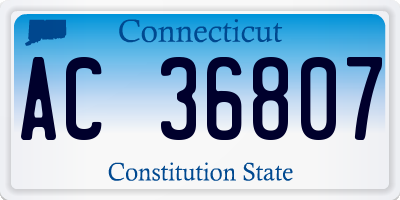 CT license plate AC36807
