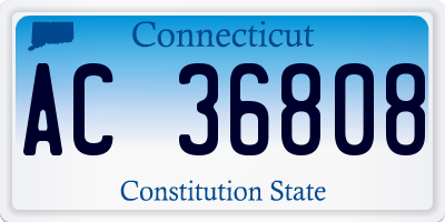 CT license plate AC36808