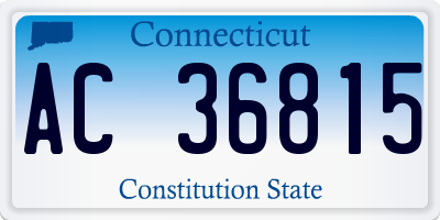 CT license plate AC36815