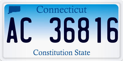 CT license plate AC36816