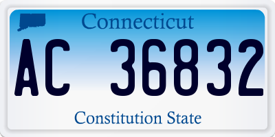 CT license plate AC36832