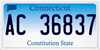 CT license plate AC36837
