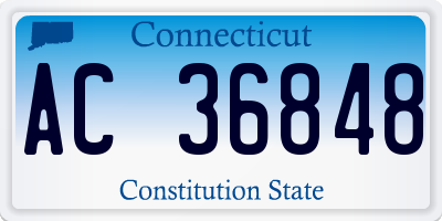 CT license plate AC36848