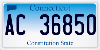 CT license plate AC36850