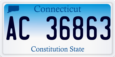 CT license plate AC36863