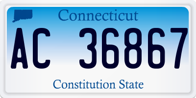 CT license plate AC36867