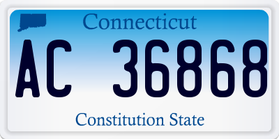 CT license plate AC36868