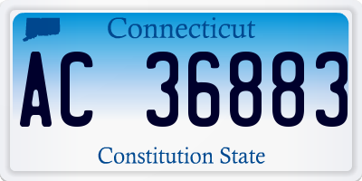 CT license plate AC36883