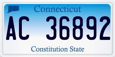 CT license plate AC36892