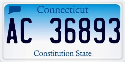 CT license plate AC36893