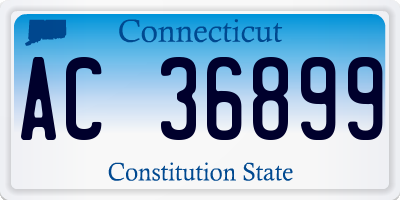 CT license plate AC36899
