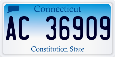 CT license plate AC36909