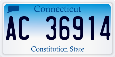 CT license plate AC36914