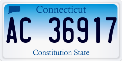 CT license plate AC36917