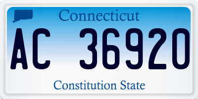 CT license plate AC36920