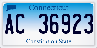 CT license plate AC36923
