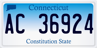 CT license plate AC36924