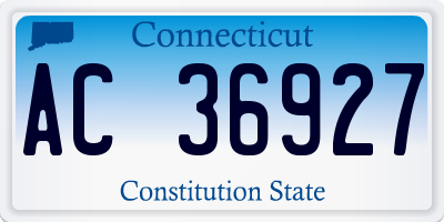 CT license plate AC36927