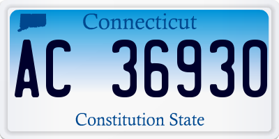 CT license plate AC36930