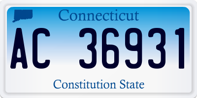 CT license plate AC36931