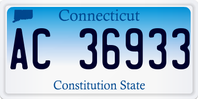 CT license plate AC36933