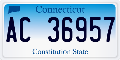 CT license plate AC36957