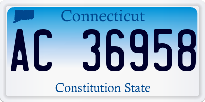 CT license plate AC36958