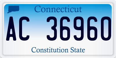 CT license plate AC36960
