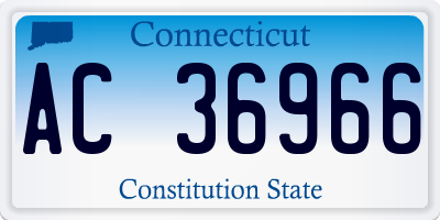 CT license plate AC36966