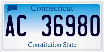 CT license plate AC36980