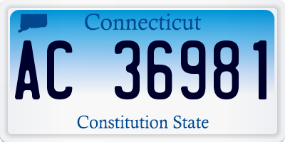 CT license plate AC36981